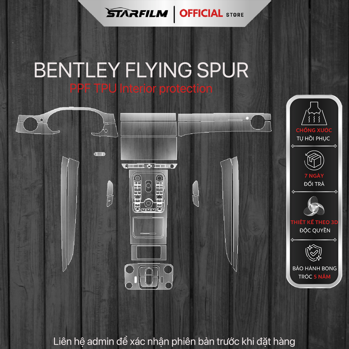 Bentley Flying Spur PPF TPU bảo vệ chống xước trụ bóng STARFILM
